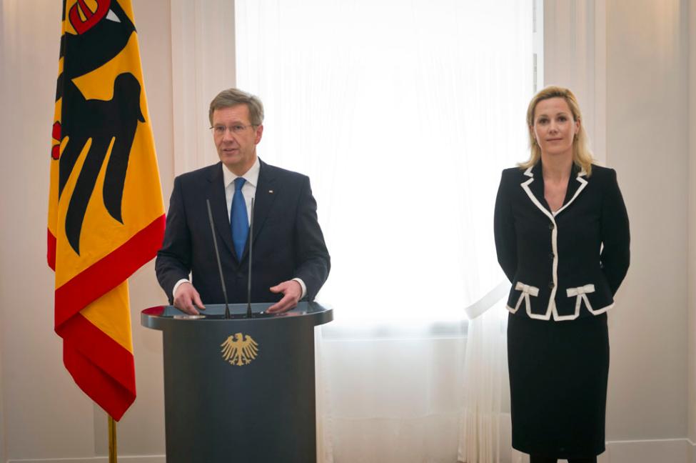 Federal President Wulff and his wife Bettina Wulff in Schloss Bellevue